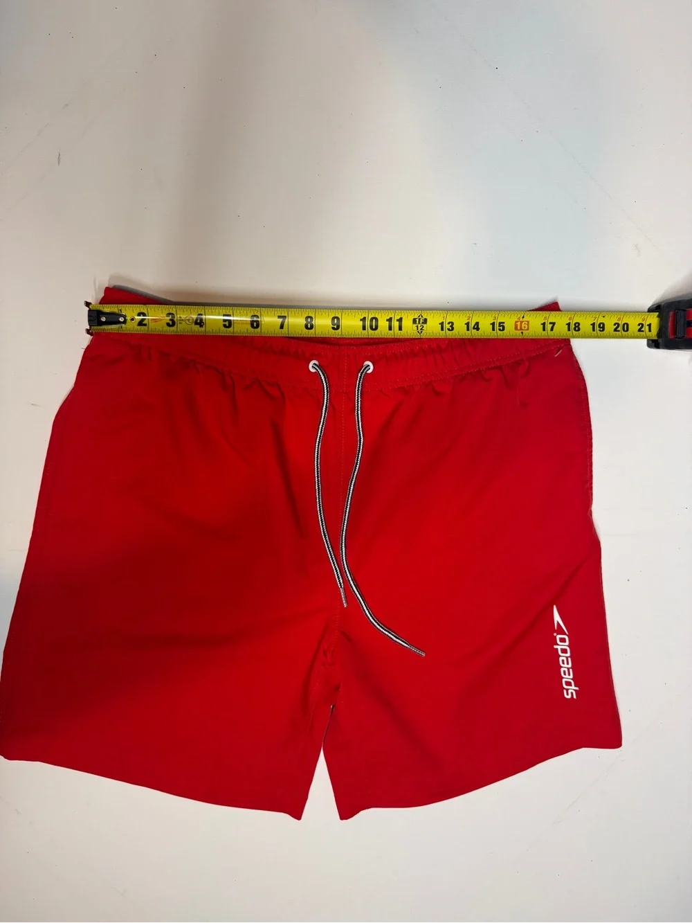 Speedo Red Athletic Swim Shorts with Contrast Drawcord